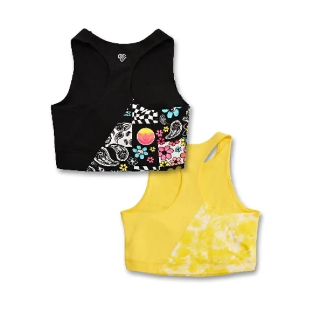 Girls Justice Logo Active Racerback Sports Bra 2-Pack Size 34